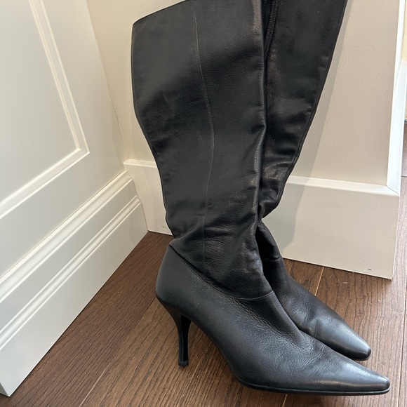 Calvin Klein Shoes - Calvin Klein Faux Leather Heeled Boots (Black)